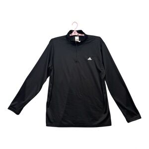 Adidas Men's Climalite 1/4 Zip Long‎ Sleeve Pullover Shirt Black, Size XL